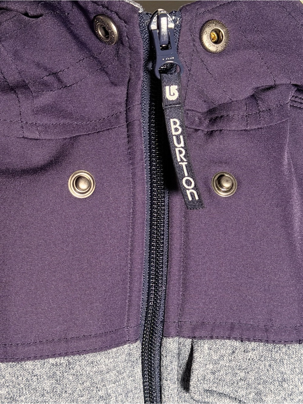 Burton Kids Hooded Sleeveless Zip Vest - Gray & Purple XS Ski Snowboard - Picture 4 of 11